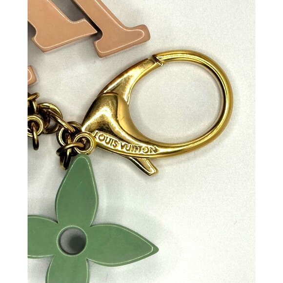 Louis Vuitton Logo & Floral Multi color Keychain/Bag Charm With Dust Bag & Box - Picture 5 of 9
